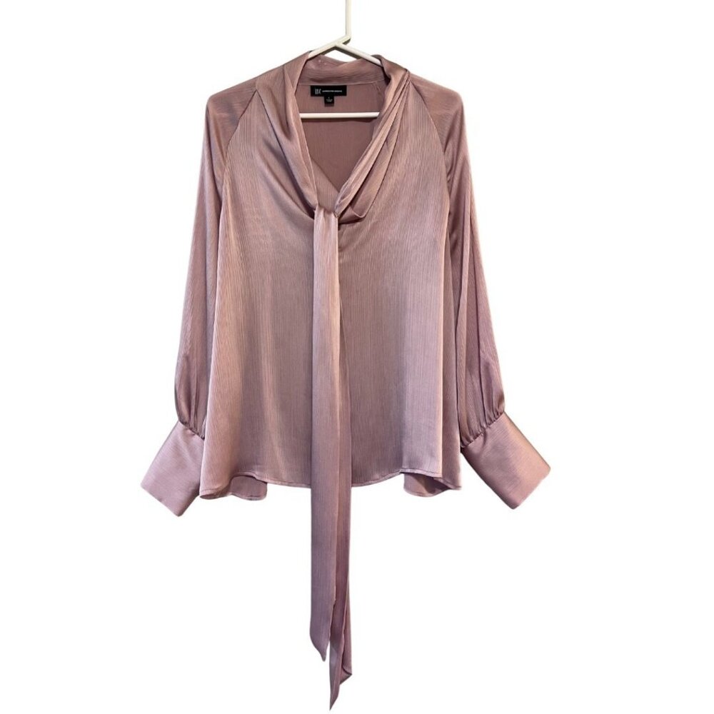 INC International Concepts Pink Blouse L Women Flowy Feminine Office Classic